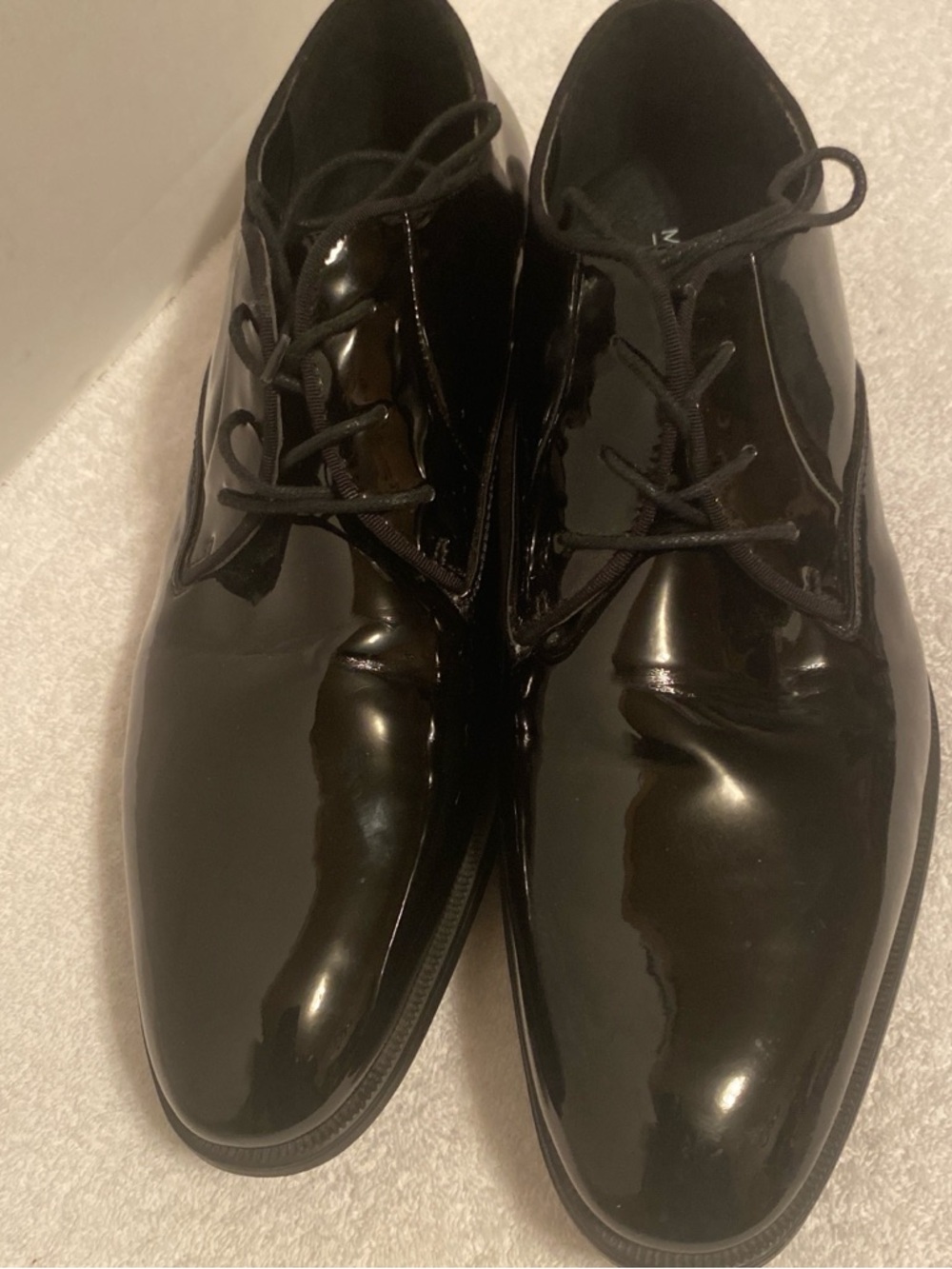 Black Patent Leather Men's Lace-Up Dress Shoes